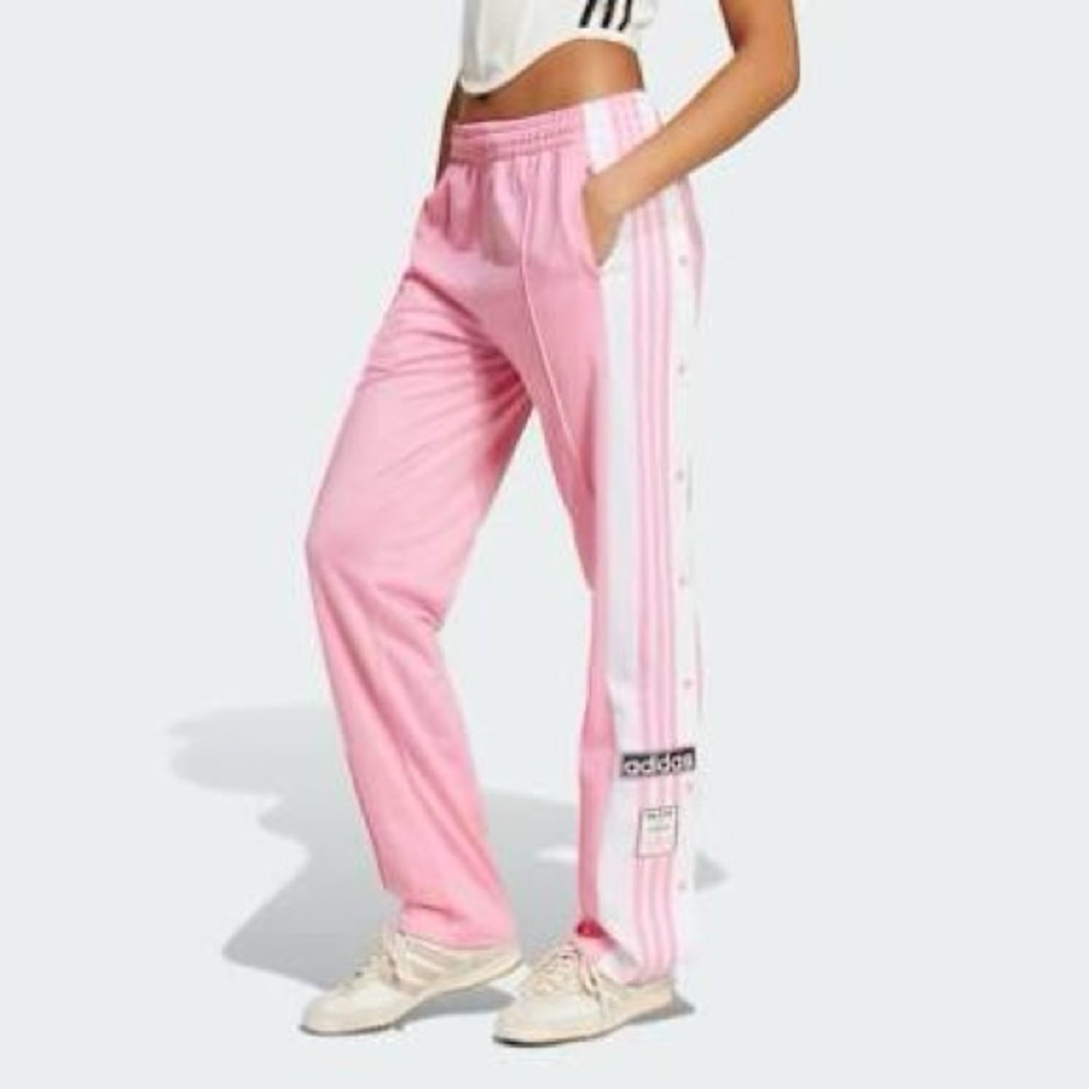Adidas Pink Track Pants with White Stripes